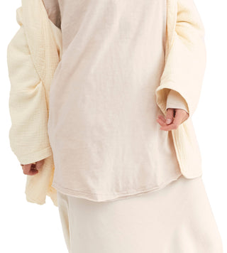 Blusa feminina Arden extra longa de algodão, marrom, tamanho médio, da Free People