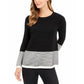 Suéter feminino Charter Club com blocos de cores, preto, tamanho X-S