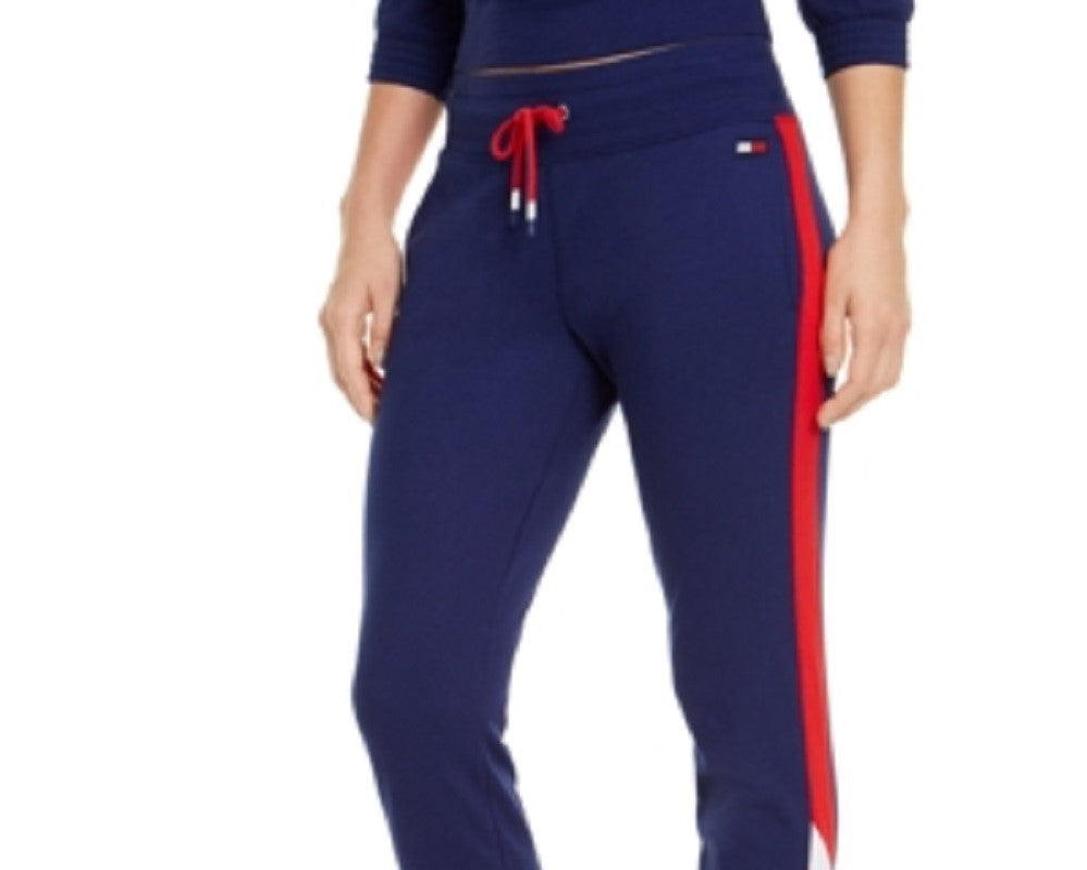 Calça de corrida esportiva feminina Tommy Hilfiger para fitness e corrida, azul, tamanho grande