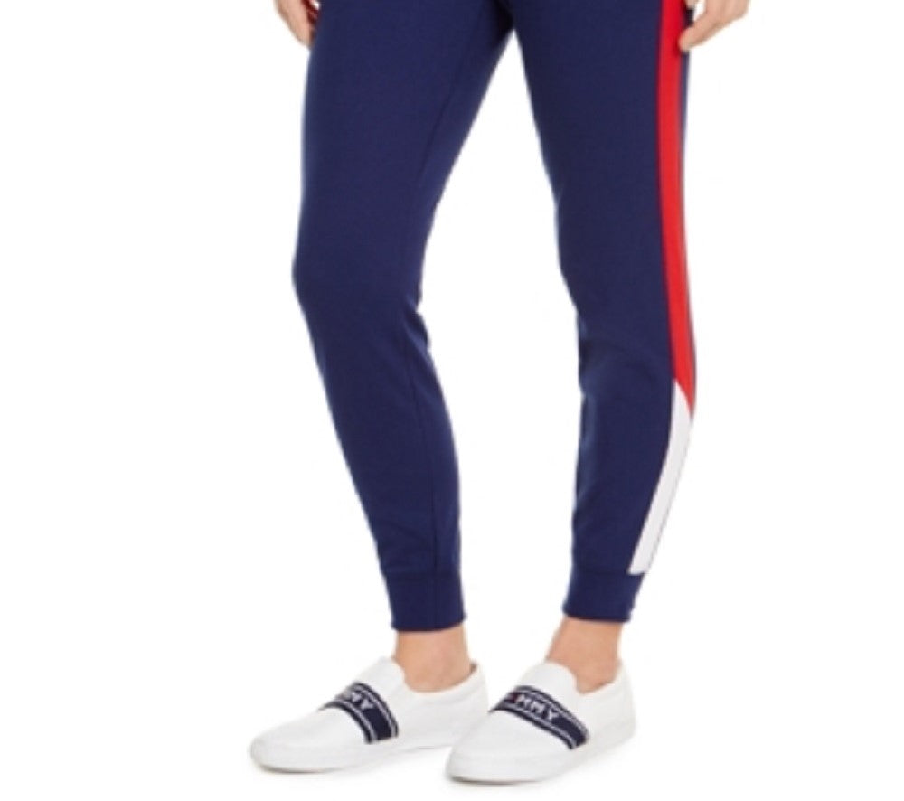 Calça de corrida esportiva feminina Tommy Hilfiger para fitness e corrida, azul, tamanho grande