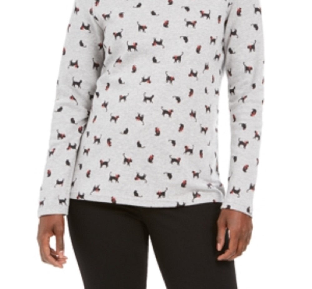 Karen Scott Blusa Feminina Estampada Gola Careca Cinza Tamanho Pequeno