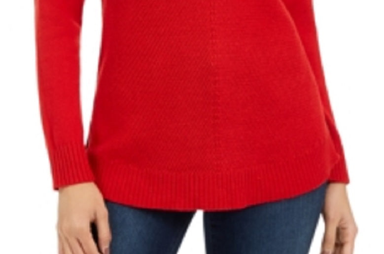 Suéter feminino com decote em V Charter Club, vermelho, tamanho pequeno XL