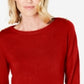 Karen Scott Suéter Feminino com Botões no Ombro Vermelho Tamanho Pequeno P