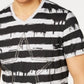 Camiseta masculina de algodão com gola V e estampa gráfica, tamanho XXG, da INC International Concepts