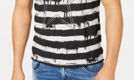 Camiseta masculina de algodão com gola V e estampa gráfica, tamanho XXG, da INC International Concepts