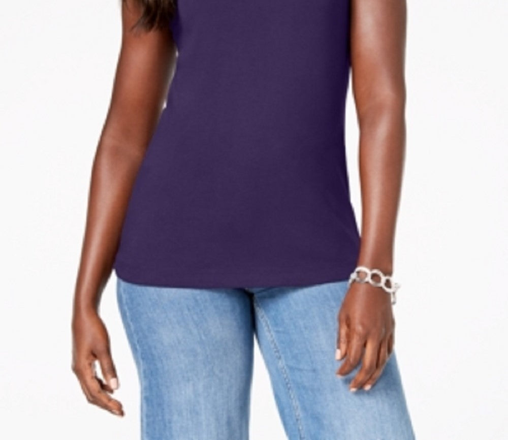 Karen Scott Regata Feminina Sem Mangas com Decote Redondo Roxa Tamanho Pequeno