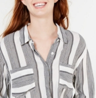 Hippie Rose Junior's Printed Utility Shirt Black Size X-Large