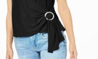 Top falso com ilhós Bar III feminino, preto, tamanho X-S