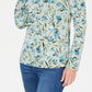 Blusa feminina Karen Scott Audra Oasis com decote redondo, verde, tamanho médio
