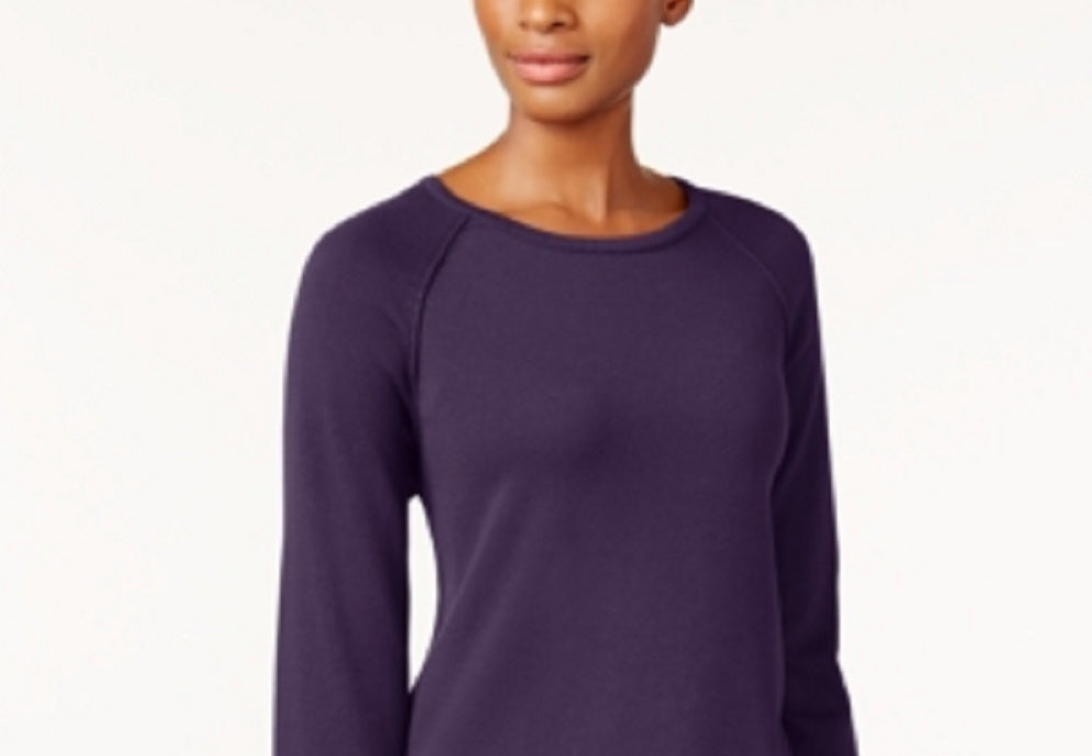 Karen Scott Suéter Feminino de Algodão Roxo Tamanho Pequeno G
