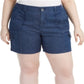 Shorts femininos estilo &amp; co plus size chambray azul tamanho 22W