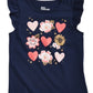 Camiseta infantil Epic Threads com estampa de corações para meninas, azul, tamanho 2T