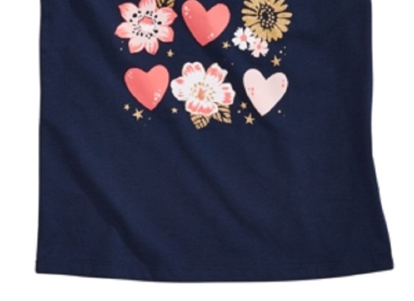 Camiseta infantil Epic Threads com estampa de corações para meninas, azul, tamanho 2T