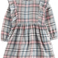 Vestido casual Carter's para meninas, xadrez, babados, corte evasê, vestido e bloomers, cinza, tamanho 6 meses