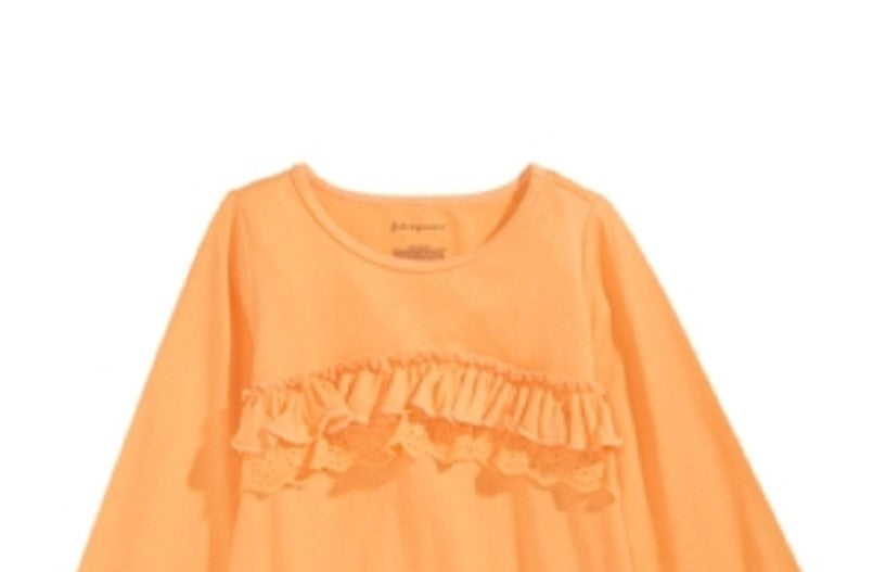 Camiseta de algodão com babados First Impressions para bebê menina, amarela, tamanho 6 a 9 meses