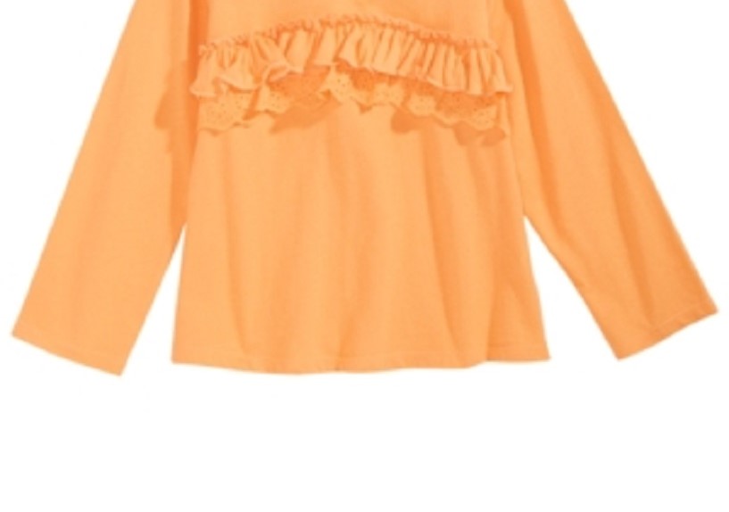 Camiseta de algodão com babados First Impressions para bebê menina, amarela, tamanho 6 a 9 meses