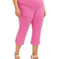 Calça Capri Plus Size JM Collection Rosa Tamanho 3X