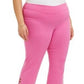 Calça Capri Plus Size JM Collection Rosa Tamanho 3X