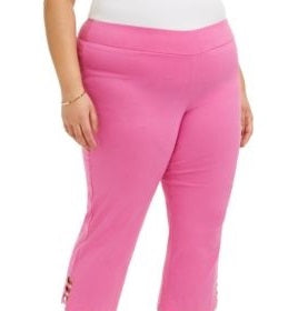 Calça Capri Plus Size JM Collection Rosa Tamanho 3X