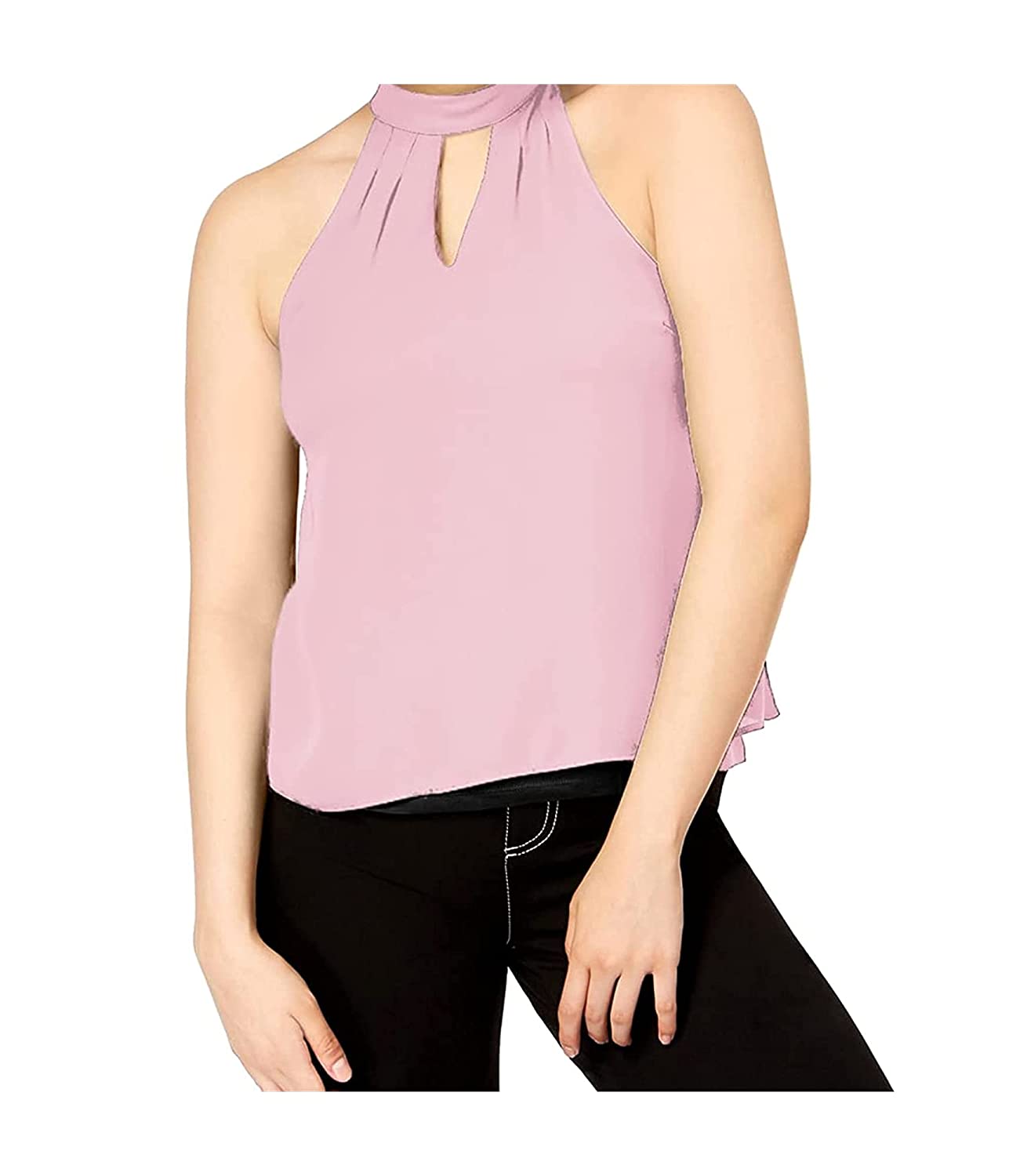 Top feminino Bar III Keyhole rosa tamanho X-S