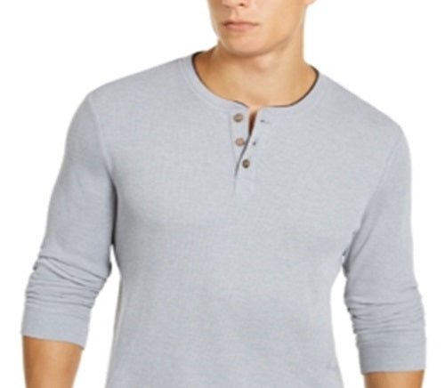 Camisa Henley Masculina Club Room Cinza Tamanho Grande