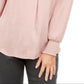 Blusa feminina Alfani com decote em V, rosa, tamanho M