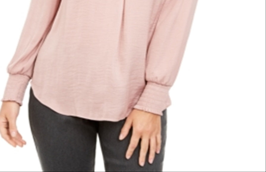 Blusa feminina Alfani com decote em V, rosa, tamanho M
