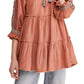 Blusa túnica bordada Dreamweaver feminina Free People - Terracota, tamanho pequeno