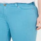 Calça Jeans Skinny Plus Colo Feminina Celebrity Cintura Média Azul Tamanho 20