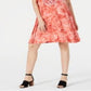 Vestido feminino com estampa tie-dye estilo &amp; co, vermelho, tamanho extrapequeno