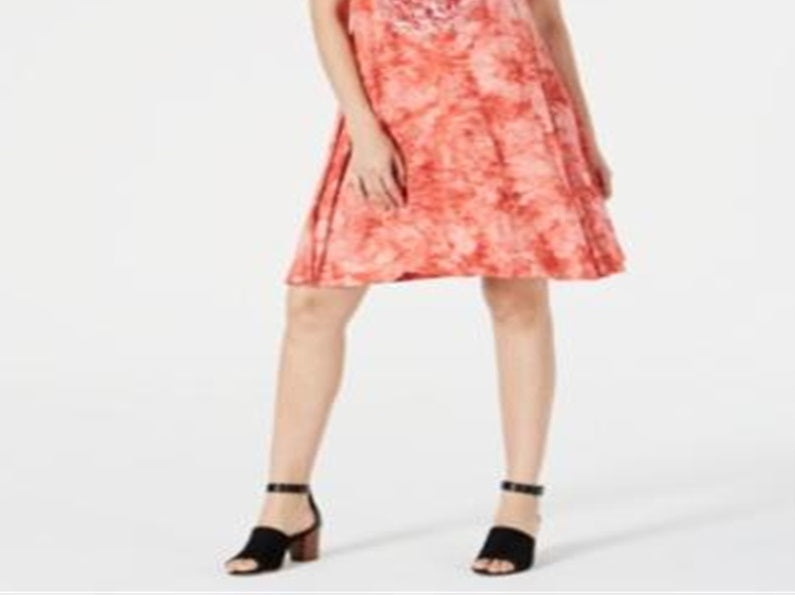 Vestido feminino com estampa tie-dye estilo &amp; co, vermelho, tamanho extrapequeno