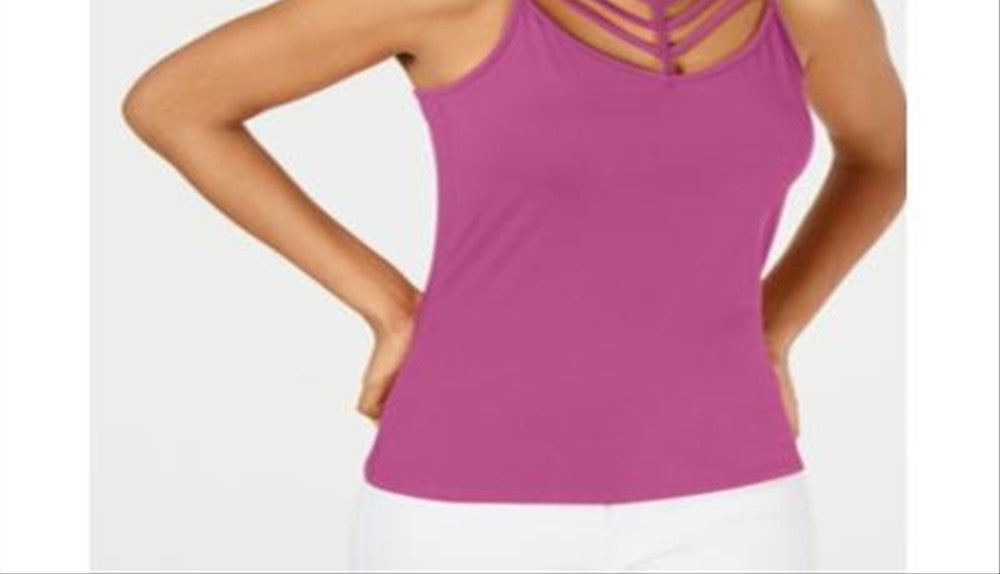 Thalia Sodi Regata feminina com acabamento em escada rosa tamanho grande