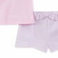 Shorts casual Tommy Hilfiger para menina com manga anjo rosa tamanho 6 a 9 meses