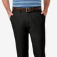 Calça social Haggar Cool 18 Pro Stretch Straight Fit com frente lisa, preta, tamanho 38x30