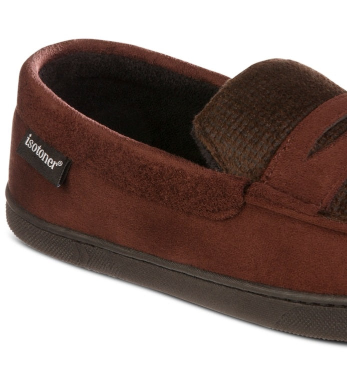 Chinelo mocassim masculino Isotoner Houndstooth Jasper marrom tamanho 11