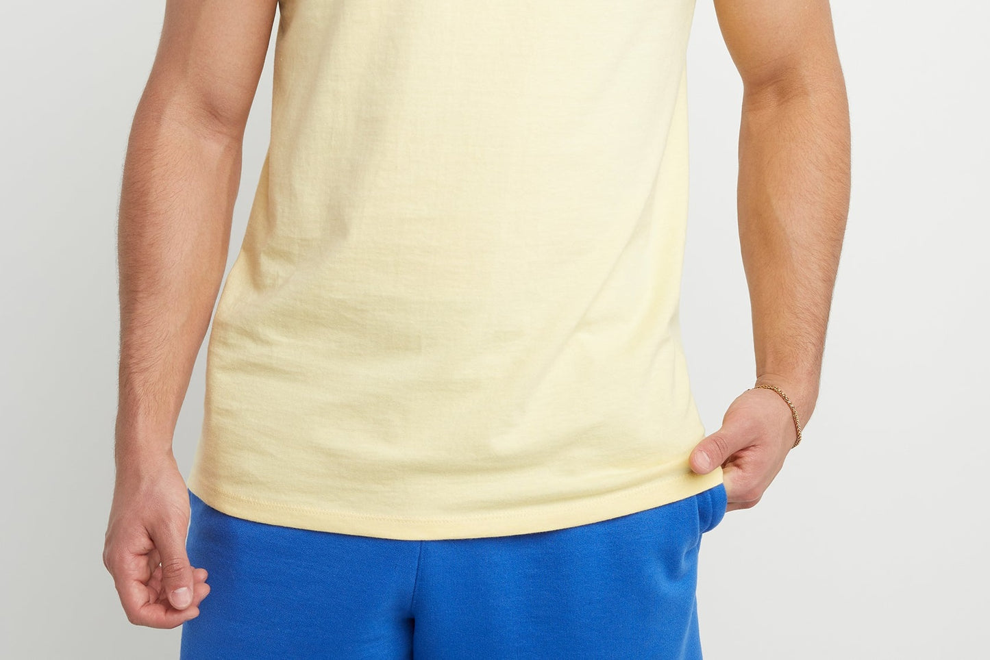 Camiseta masculina Champion Classic Muscle, amarela, tamanho pequeno