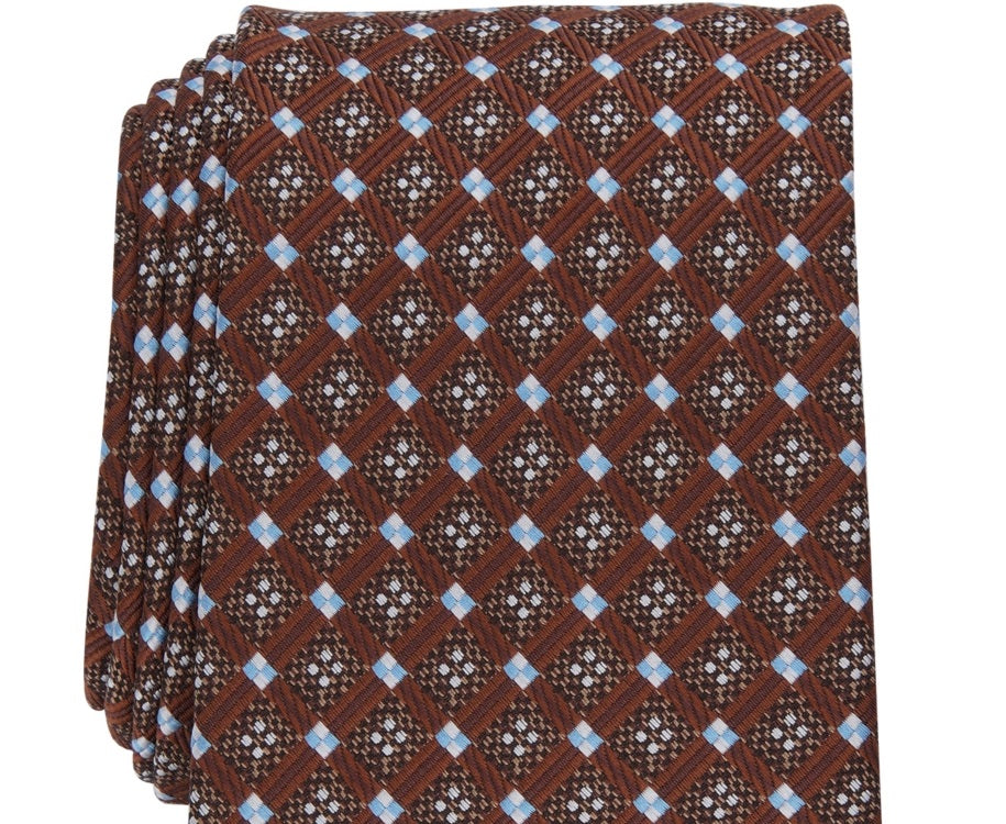 Gravata Perry Ellis Selby Neat Masculina Marrom Regular