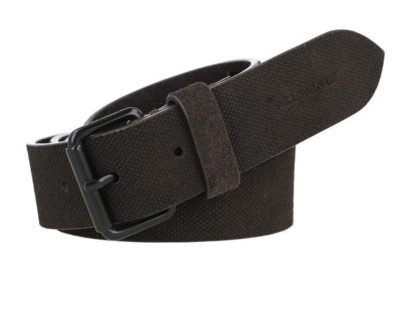 Cinto masculino AllSaints com logotipo lavado, cinza, tamanho 36