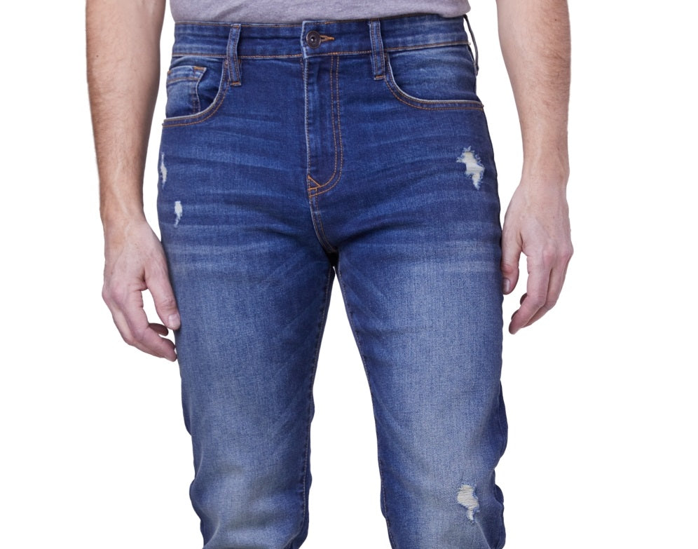 Calça Jeans Lazer Masculina Straight Fit Azul Tamanho 31X32