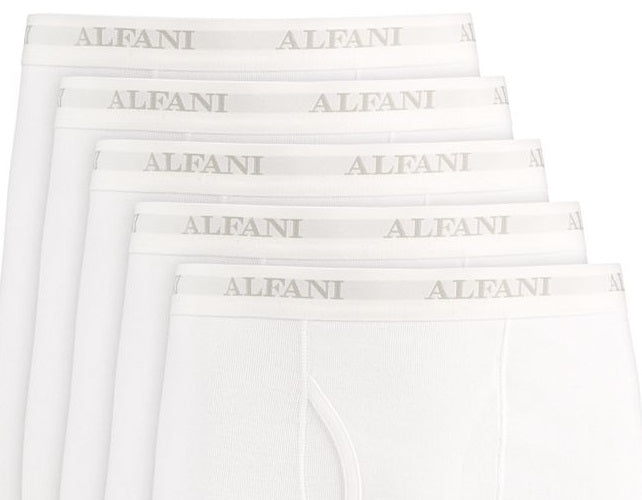 Cuecas boxer masculinas Alfani, pacote com 5, brancas, tamanho pequeno