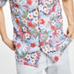 Camisa masculina de manga curta 100% linho floral roxa tamanho pequeno Club Room
