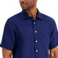 Camisa Masculina Club Room 100% Linho Azul Tamanho P