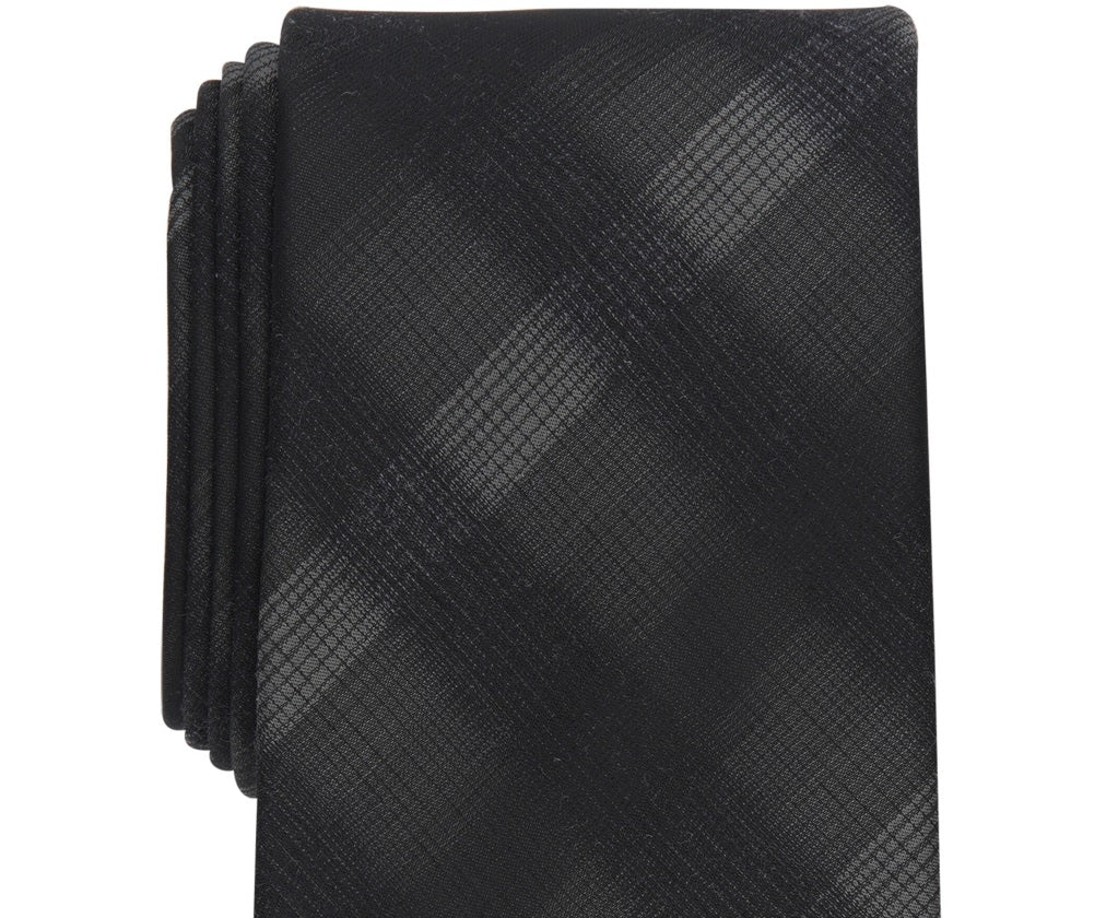 Gravata xadrez Perry Ellis Classic Design Broer Masculina Preta Tamanho Regular