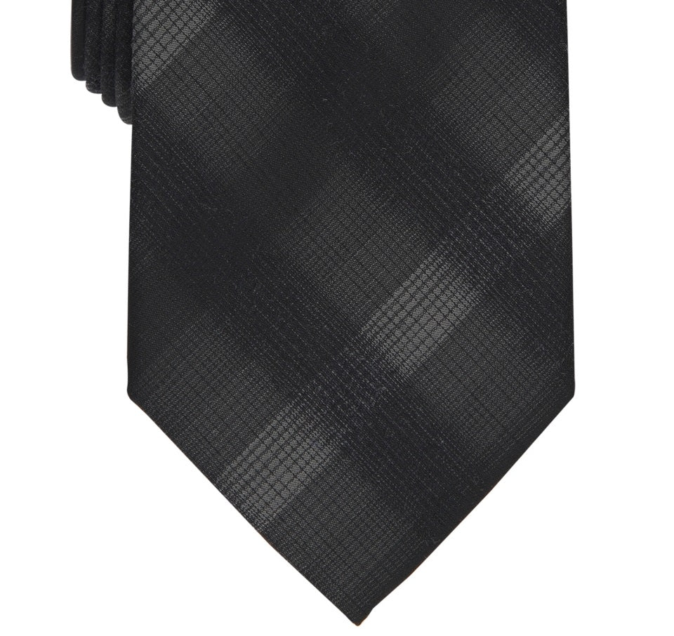 Gravata xadrez Perry Ellis Classic Design Broer Masculina Preta Tamanho Regular