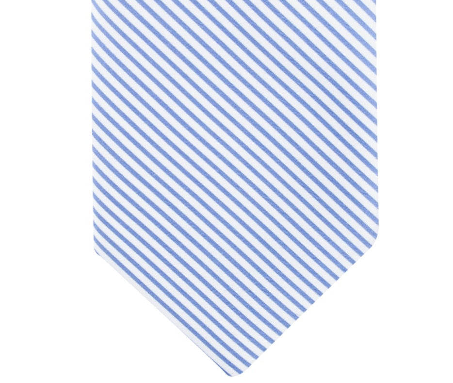 Gravata listrada Tommy Hilfiger masculina Seersucker azul tamanho regular