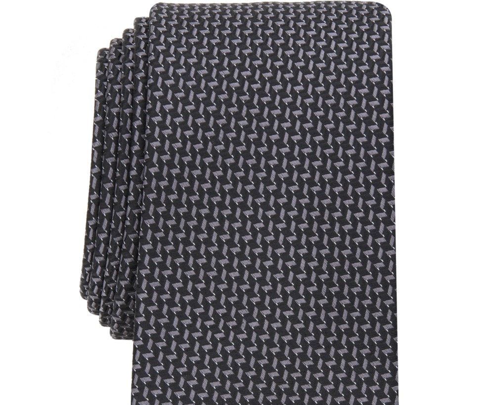 Gravata Alfani Palazzo Mini Masculina Preta Tamanho Regular