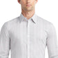 Camisa social Calvin Klein Stain Shield Extra Slim Fit Stretch para fora da calça, cinza, tamanho médio