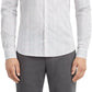 Camisa social Calvin Klein Stain Shield Extra Slim Fit Stretch para fora da calça, cinza, tamanho médio
