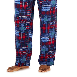 Calça de pijama de flanela xadrez masculina Club Room, azul, tamanho extragrande