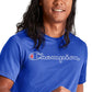 Camiseta masculina Champion MVP Script Logo manga curta gola redonda azul tamanho médio